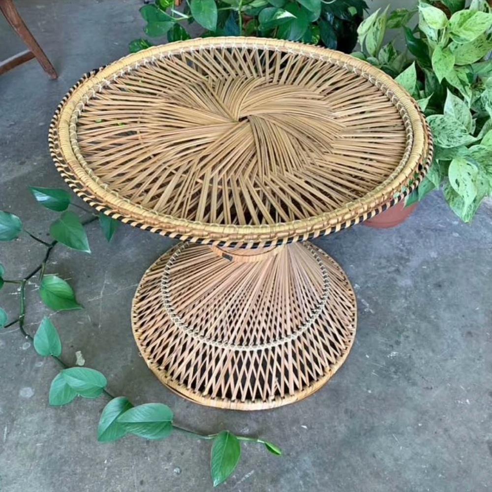 Vintage Rattan Wicker Table